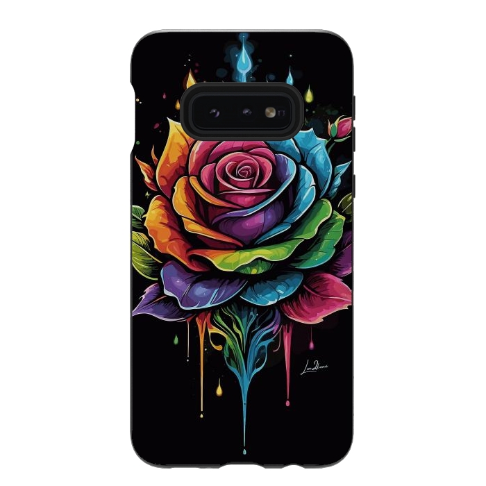 Galaxy S10e StrongFit Fantasy Multicolored Rose by LM2Kone