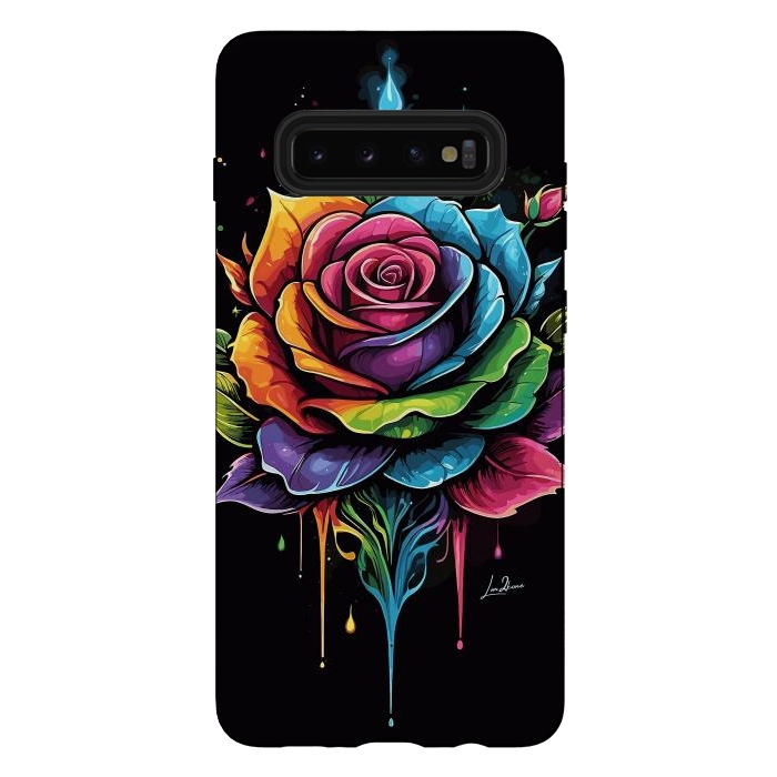 Galaxy S10 plus StrongFit Fantasy Multicolored Rose by LM2Kone