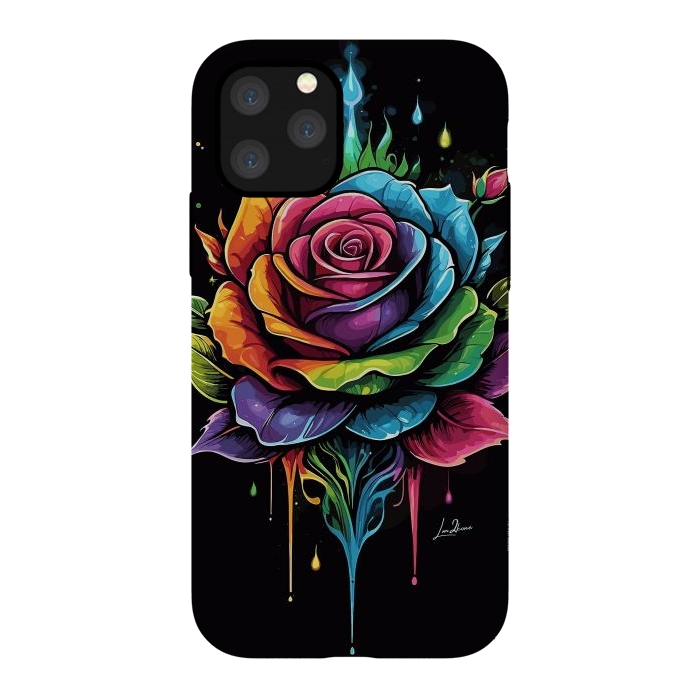 iPhone 11 Pro StrongFit Fantasy Multicolored Rose by LM2Kone