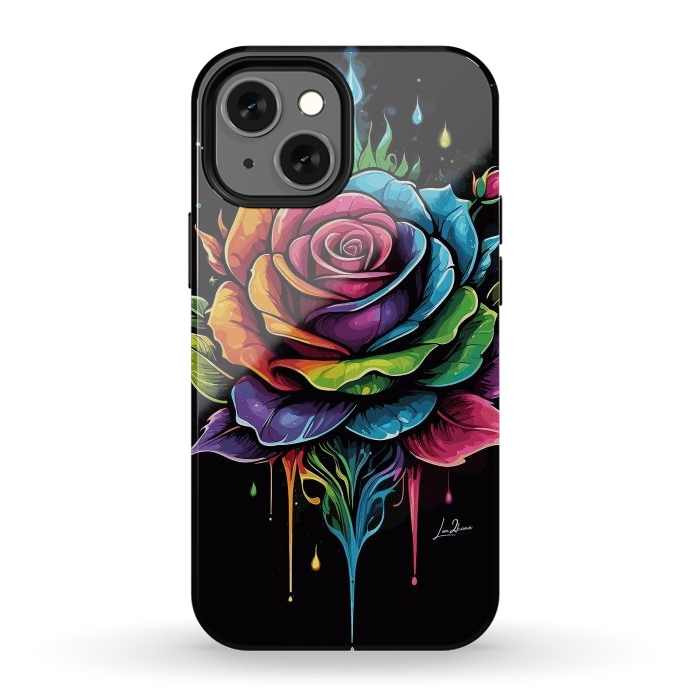 iPhone 12 mini StrongFit Fantasy Multicolored Rose by LM2Kone