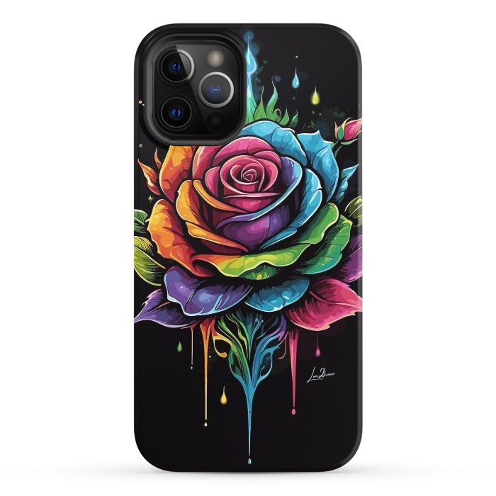 iPhone 12 Pro StrongFit Fantasy Multicolored Rose by LM2Kone