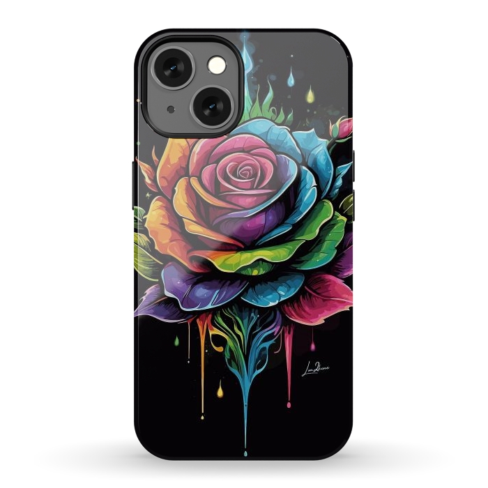 iPhone 13 StrongFit Fantasy Multicolored Rose by LM2Kone