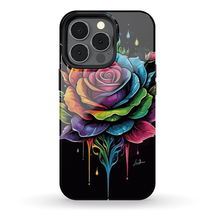 iPhone 13 pro StrongFit Fantasy Multicolored Rose by LM2Kone