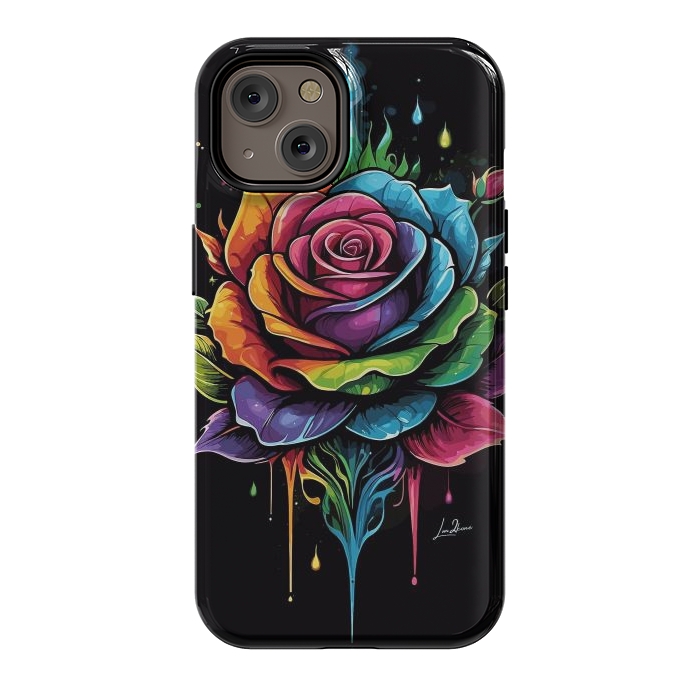 iPhone 14 StrongFit Fantasy Multicolored Rose by LM2Kone