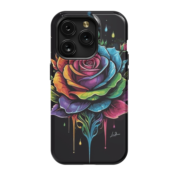 iPhone 15 Pro StrongFit Fantasy Multicolored Rose by LM2Kone