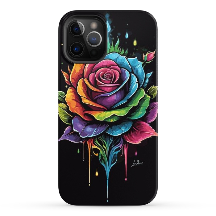 iPhone 12 Pro Max StrongFit Fantasy Multicolored Rose by LM2Kone