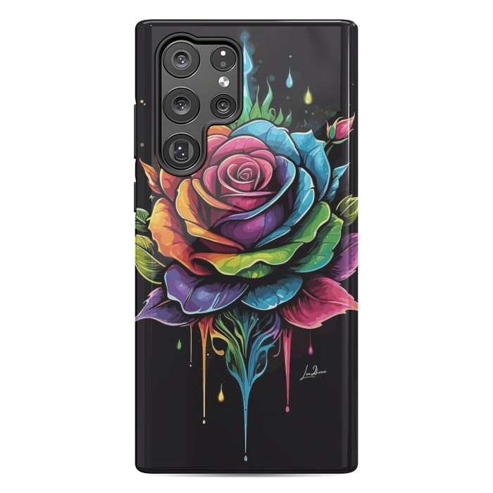 Galaxy S22 Ultra StrongFit Fantasy Multicolored Rose by LM2Kone