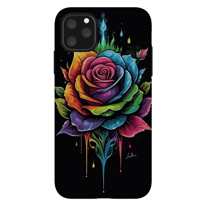 iPhone 11 Pro Max StrongFit Fantasy Multicolored Rose by LM2Kone