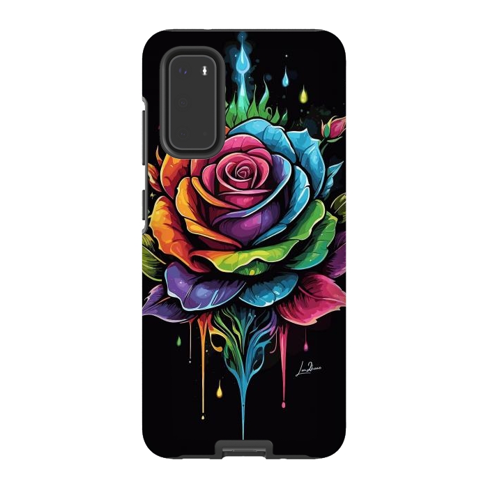 Galaxy S20 StrongFit Fantasy Multicolored Rose by LM2Kone