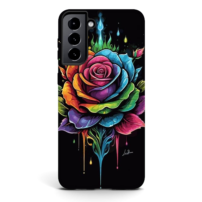 Galaxy S21 StrongFit Fantasy Multicolored Rose by LM2Kone