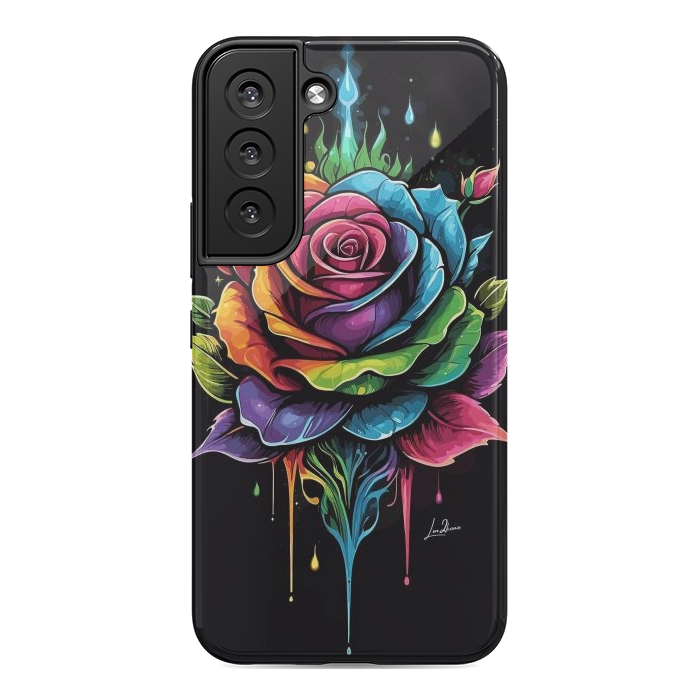 Galaxy S22 StrongFit Fantasy Multicolored Rose by LM2Kone