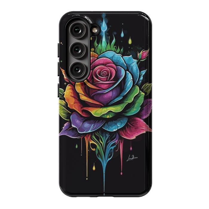 Galaxy S23 StrongFit Fantasy Multicolored Rose by LM2Kone