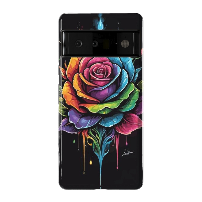 Pixel 6 Pro StrongFit Fantasy Multicolored Rose by LM2Kone