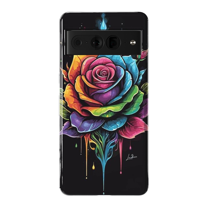 Pixel 7 Pro StrongFit Fantasy Multicolored Rose by LM2Kone