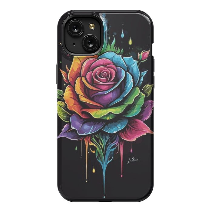 iPhone 15 Plus StrongFit Fantasy Multicolored Rose by LM2Kone