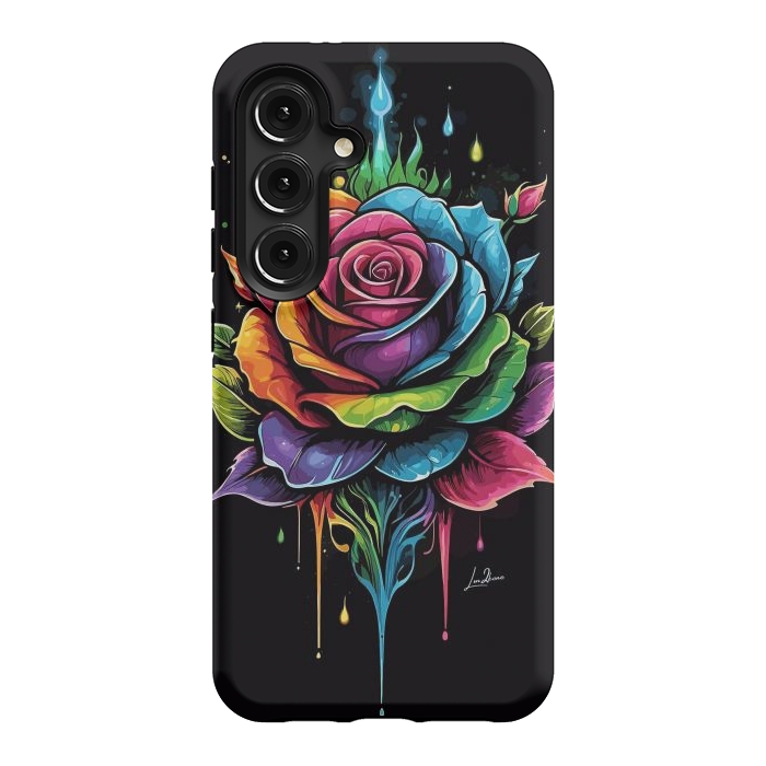 Galaxy S24 StrongFit Fantasy Multicolored Rose by LM2Kone