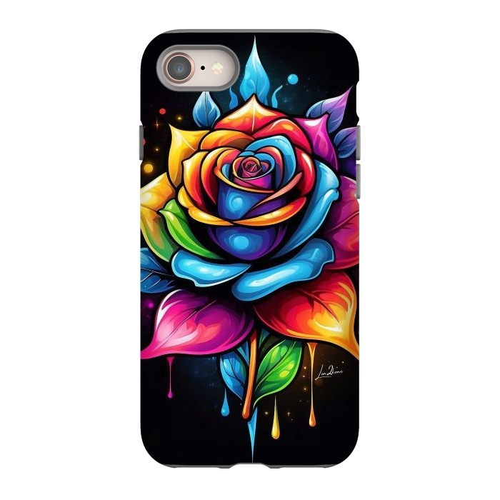 iPhone 8 StrongFit Multicolored Rose by LM2Kone