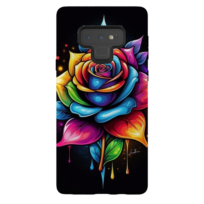 Galaxy Note 9 StrongFit Multicolored Rose by LM2Kone