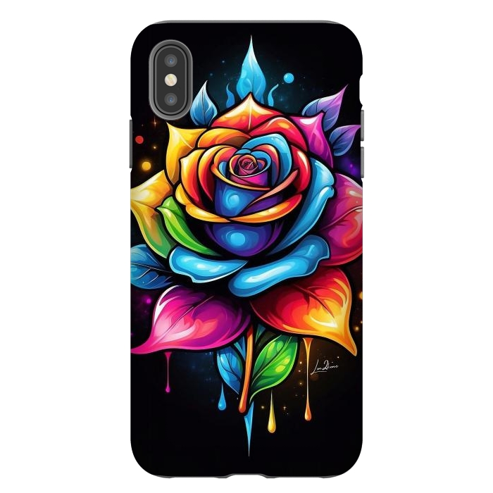 iPhone Xs Max StrongFit Multicolored Rose by LM2Kone