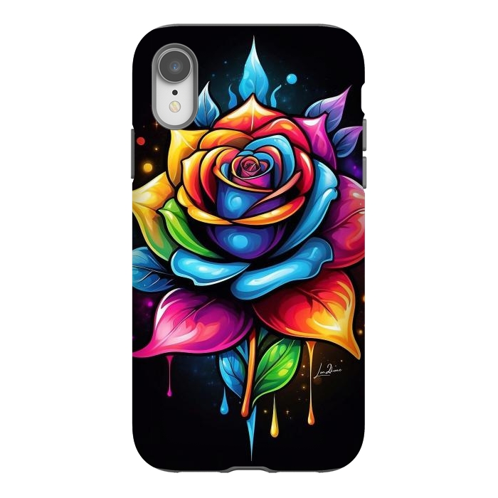 iPhone Xr StrongFit Multicolored Rose by LM2Kone