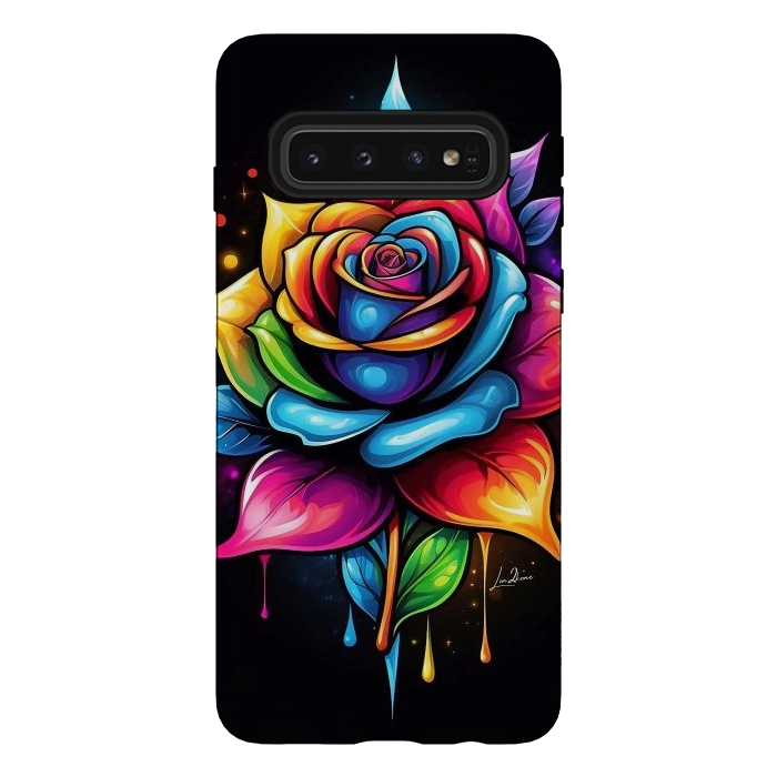 Galaxy S10 StrongFit Multicolored Rose by LM2Kone