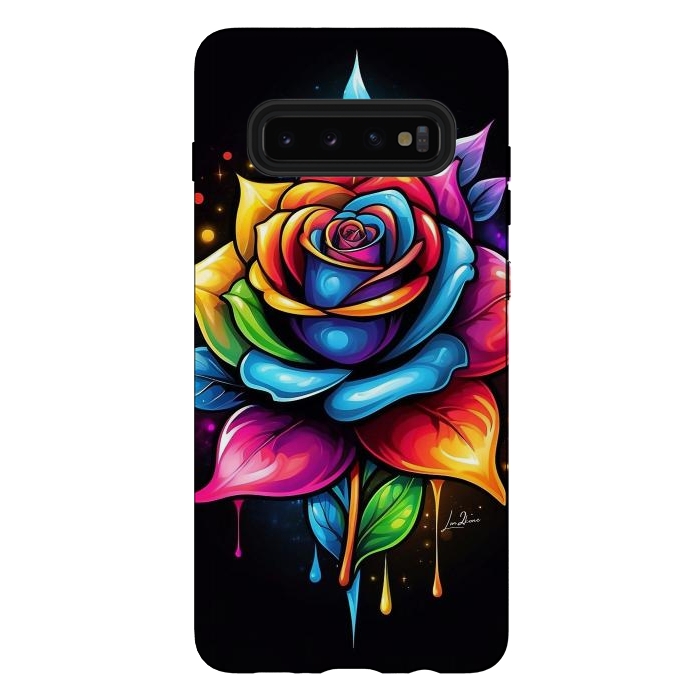 Galaxy S10 plus StrongFit Multicolored Rose by LM2Kone