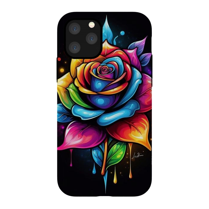 iPhone 11 Pro StrongFit Multicolored Rose by LM2Kone