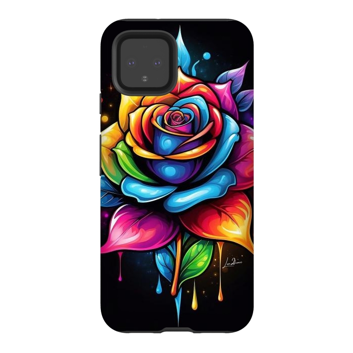 Pixel 4 StrongFit Multicolored Rose by LM2Kone