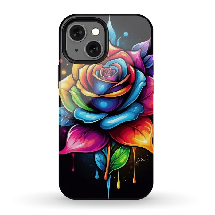 iPhone 12 mini StrongFit Multicolored Rose by LM2Kone