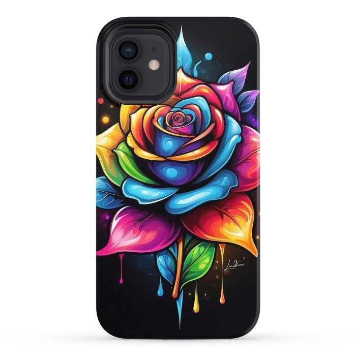 iPhone 12 StrongFit Multicolored Rose by LM2Kone