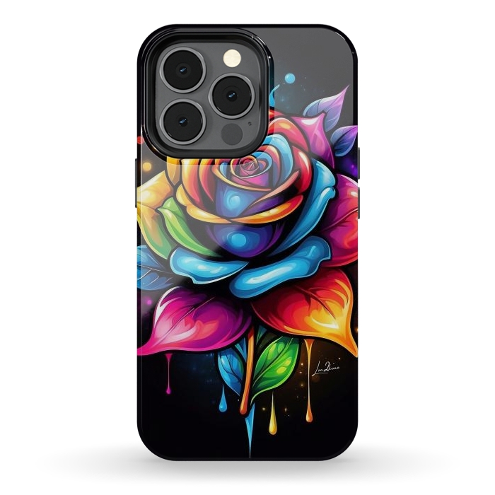 iPhone 13 pro StrongFit Multicolored Rose by LM2Kone