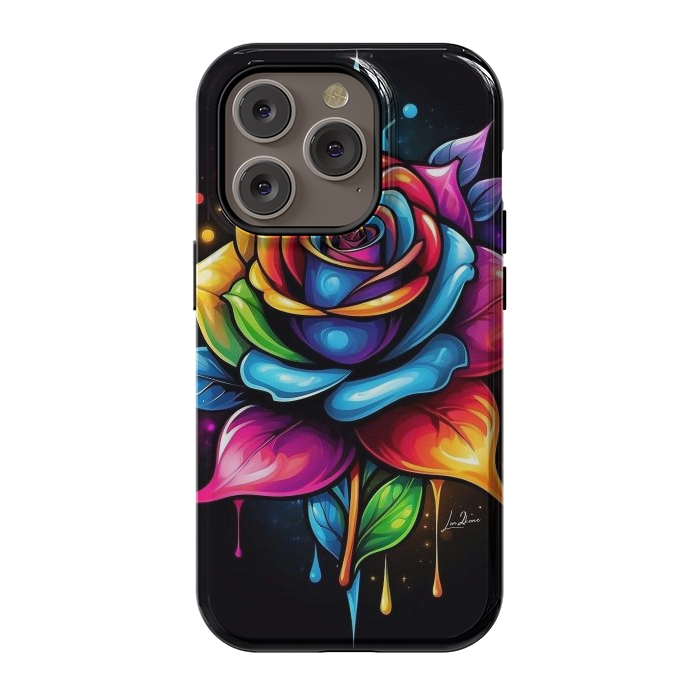 iPhone 14 Pro StrongFit Multicolored Rose by LM2Kone