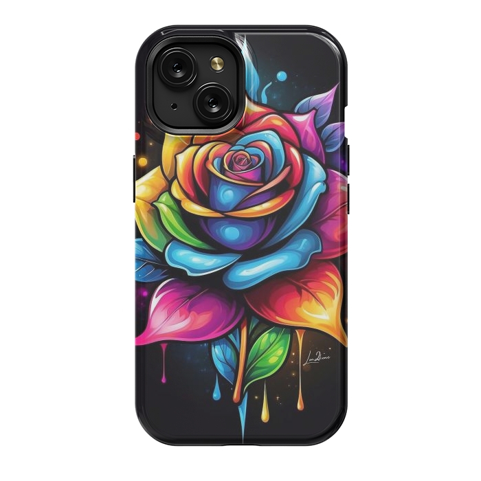 iPhone 15 StrongFit Multicolored Rose by LM2Kone