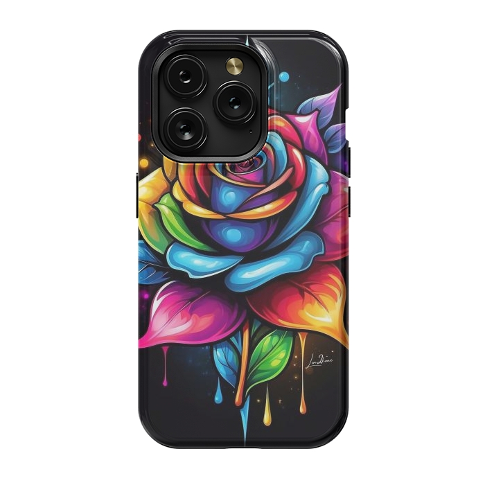 iPhone 15 Pro StrongFit Multicolored Rose by LM2Kone