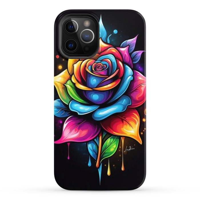 iPhone 12 Pro Max StrongFit Multicolored Rose by LM2Kone