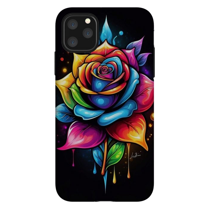 iPhone 11 Pro Max StrongFit Multicolored Rose by LM2Kone