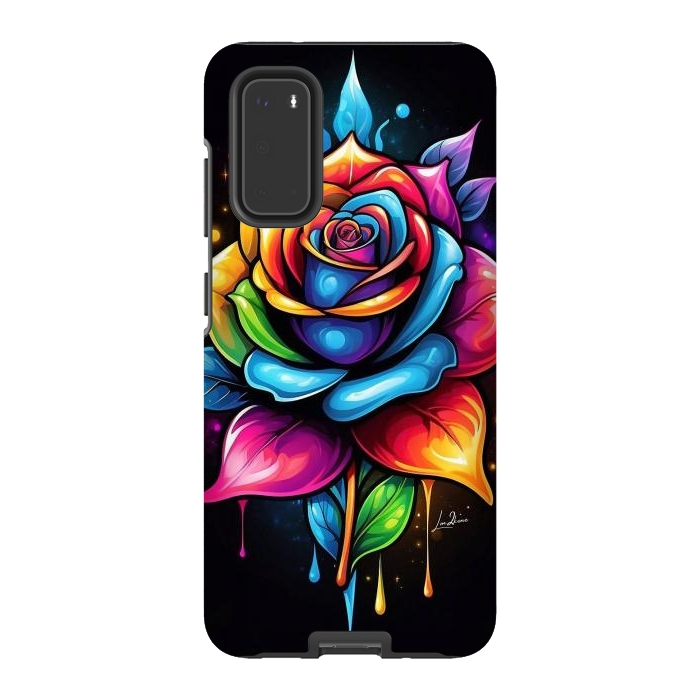 Galaxy S20 StrongFit Multicolored Rose by LM2Kone