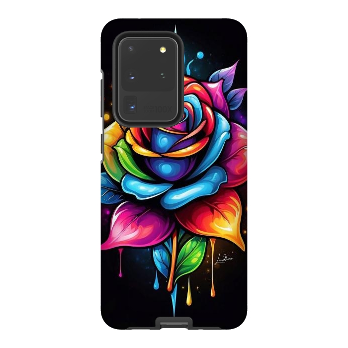 Galaxy S20 Ultra StrongFit Multicolored Rose by LM2Kone