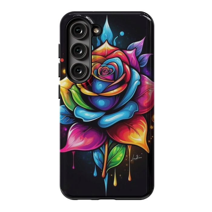 Galaxy S23 StrongFit Multicolored Rose by LM2Kone