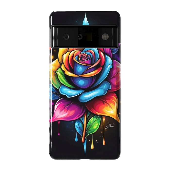 Pixel 6 Pro StrongFit Multicolored Rose by LM2Kone