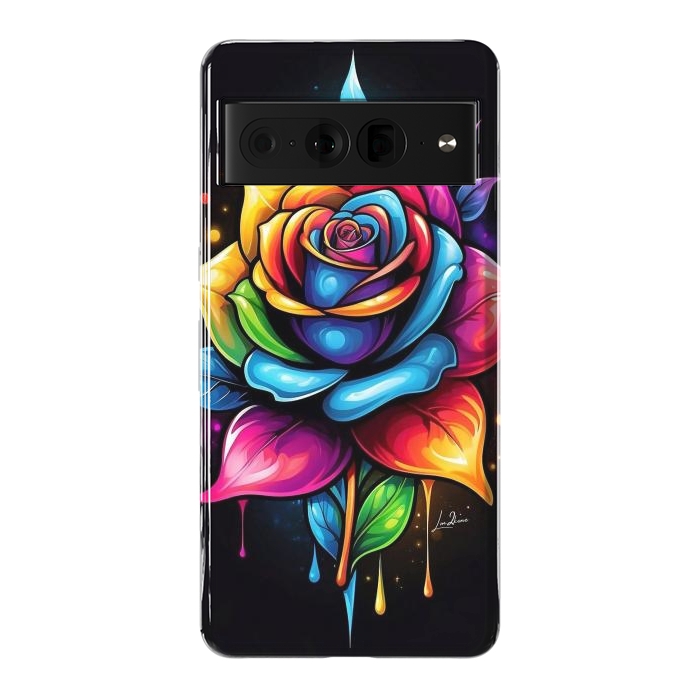 Pixel 7 Pro StrongFit Multicolored Rose by LM2Kone