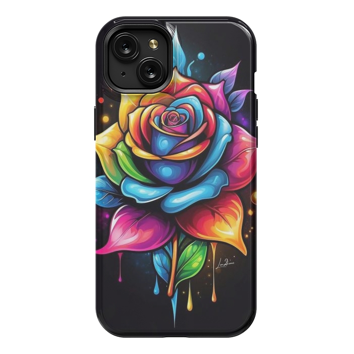 iPhone 15 Plus StrongFit Multicolored Rose by LM2Kone