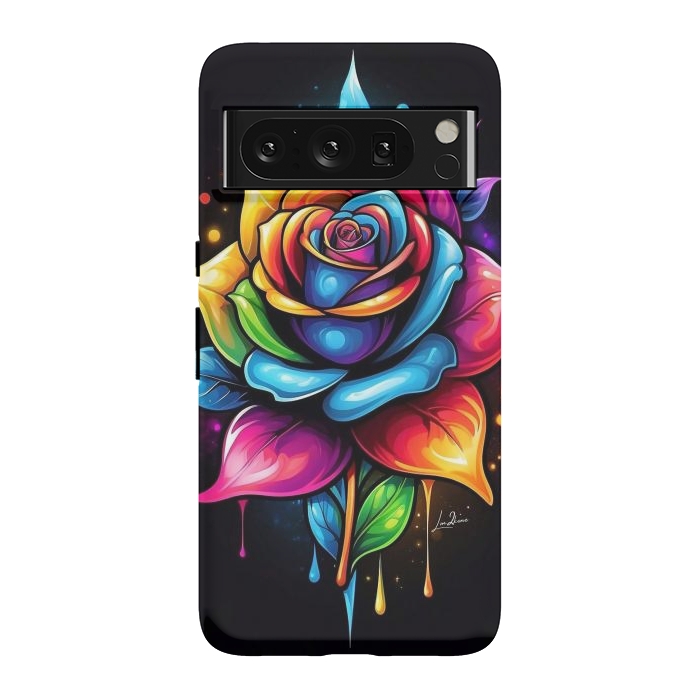 Pixel 8 Pro StrongFit Multicolored Rose by LM2Kone