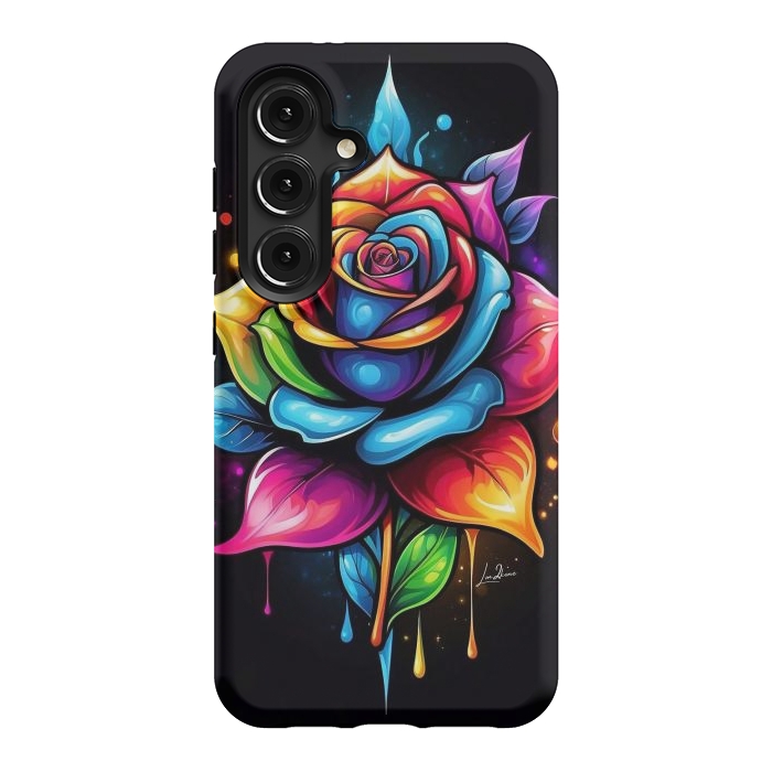 Galaxy S24 StrongFit Multicolored Rose by LM2Kone