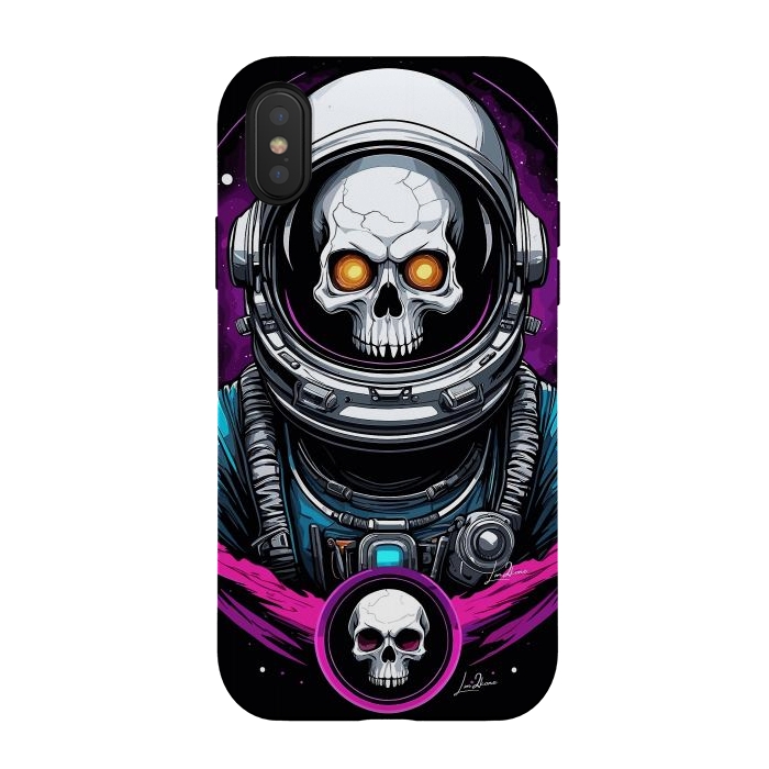 iPhone Xs / X StrongFit Astronaut Skull Space by LM2Kone