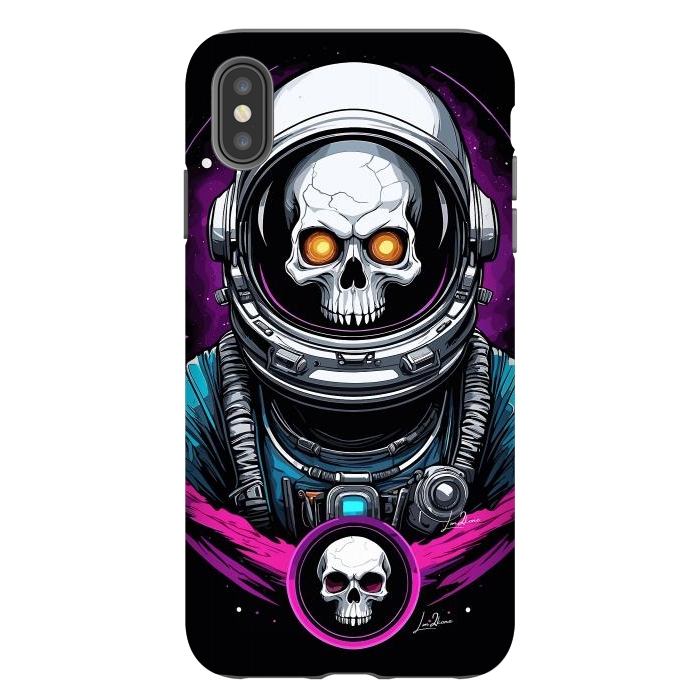 iPhone Xs Max StrongFit Astronaut Skull Space by LM2Kone