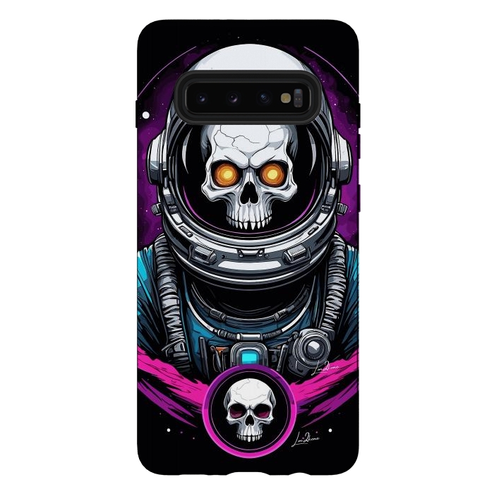 Galaxy S10 plus StrongFit Astronaut Skull Space by LM2Kone