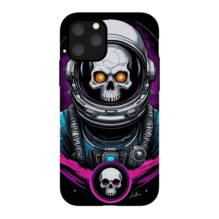 iPhone 11 Pro StrongFit Astronaut Skull Space by LM2Kone