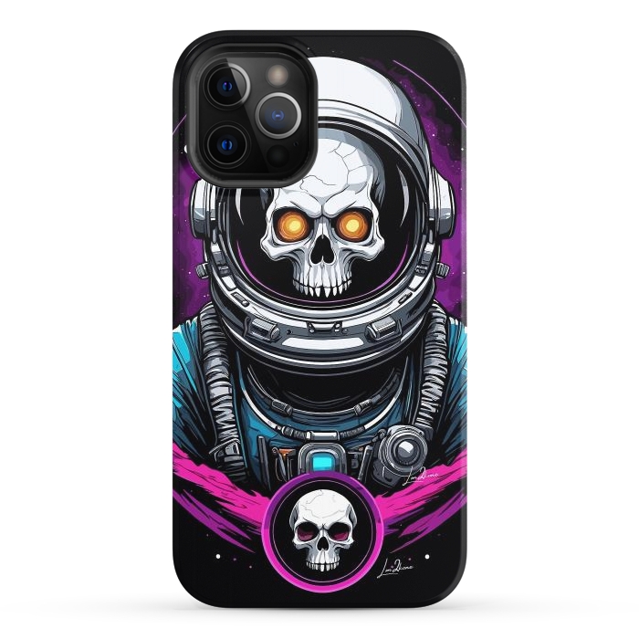 iPhone 12 Pro StrongFit Astronaut Skull Space by LM2Kone