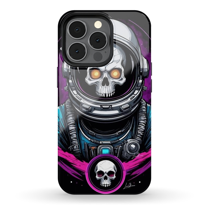 iPhone 13 pro StrongFit Astronaut Skull Space by LM2Kone